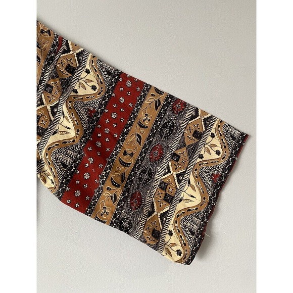 Vtg! Neiman Marcus Tie Waist Duster House Robe Size L/XL? Mix Media Print *FLAW* - Picture 6 of 8